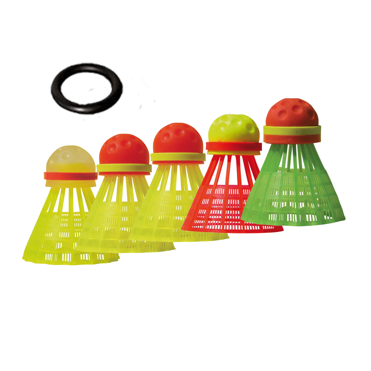 Speedminton Mix 5-Pack Speeder Tube - Outdoor Sport Shuttles For All Conditions